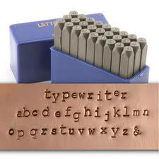 Lowercase Typewriter Courier Font - Metal Stamp Set
